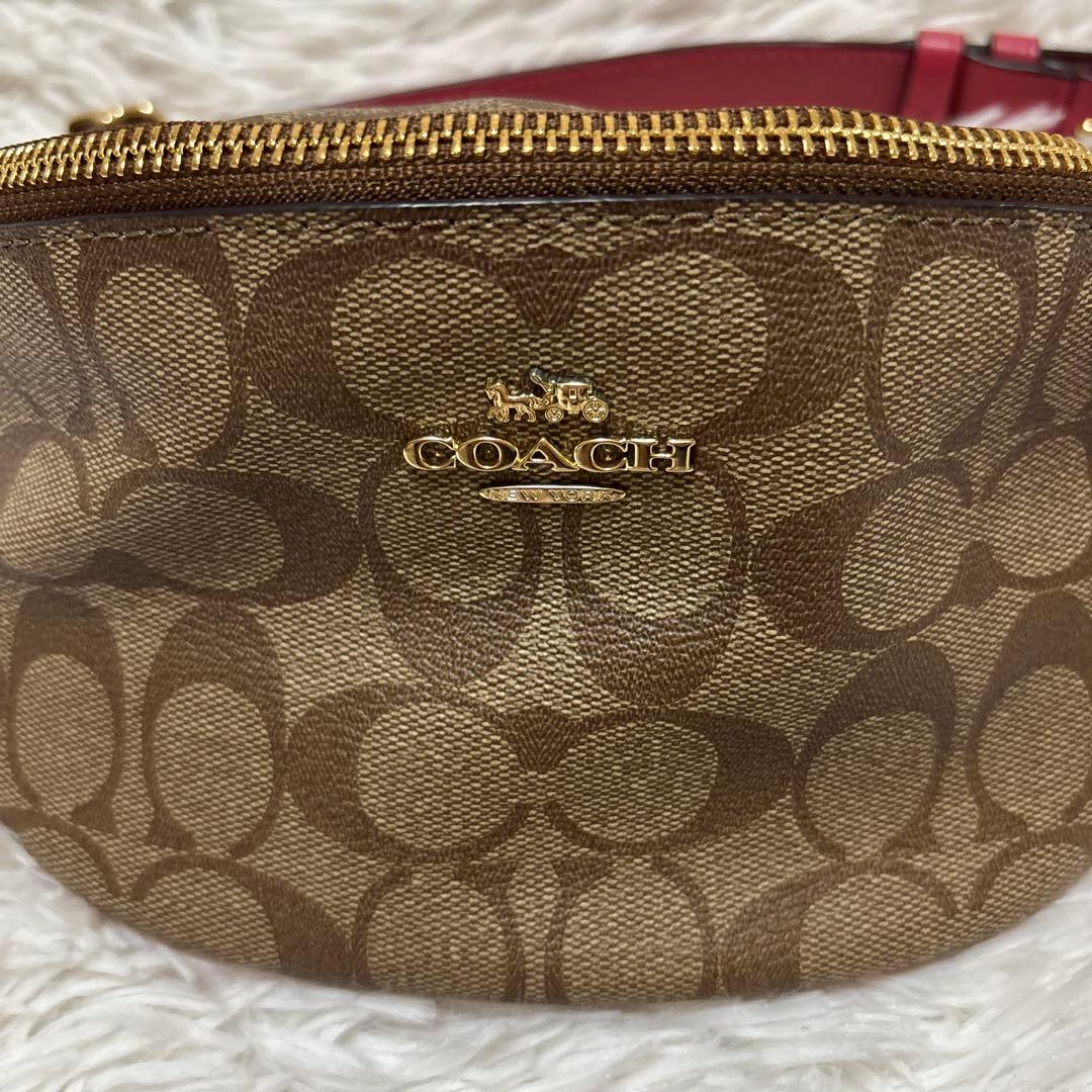 ☆美品 COACH シグネチャー ボディバッグ ショルダーバッグ ピンク 希少