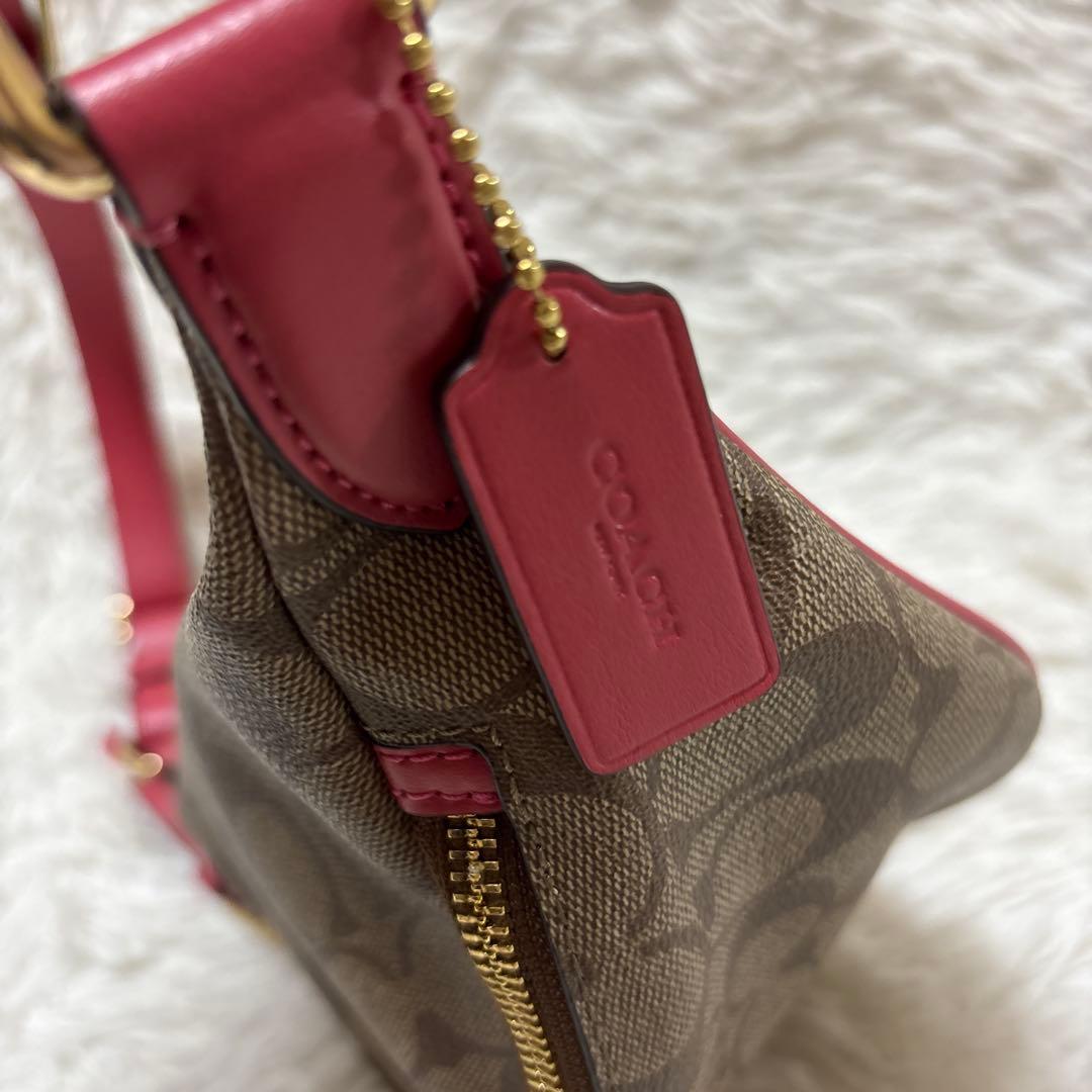 ☆美品 COACH シグネチャー ボディバッグ ショルダーバッグ ピンク 希少