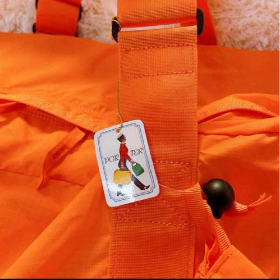 【未使用】PORTER オレンジ ボストンバッグ　大きめ　収納袋あり