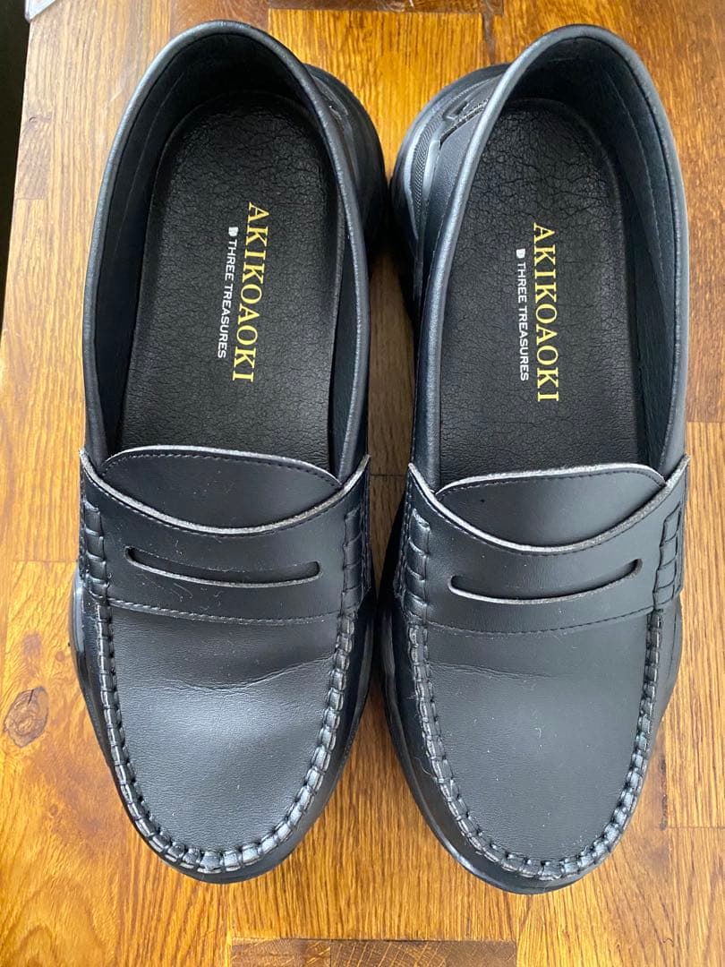 AKIKOAOKI ブラック ローファー 厚底