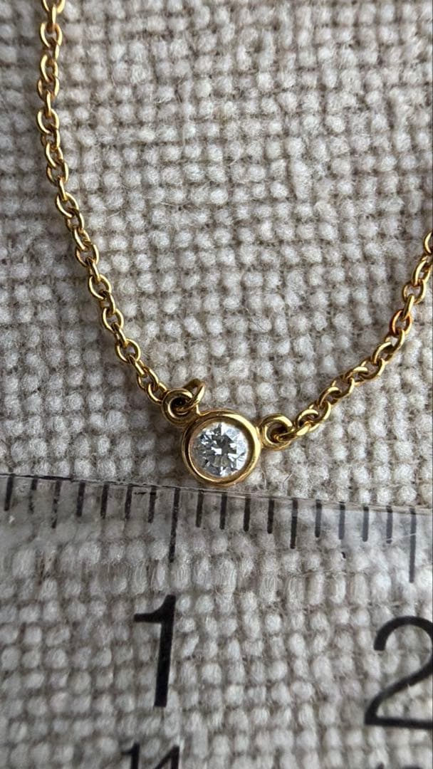 ティファニー バイザヤード ネックレス 0.08ct相当 K18YG