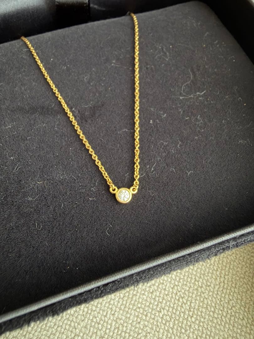 ティファニー バイザヤード ネックレス 0.08ct相当 K18YG