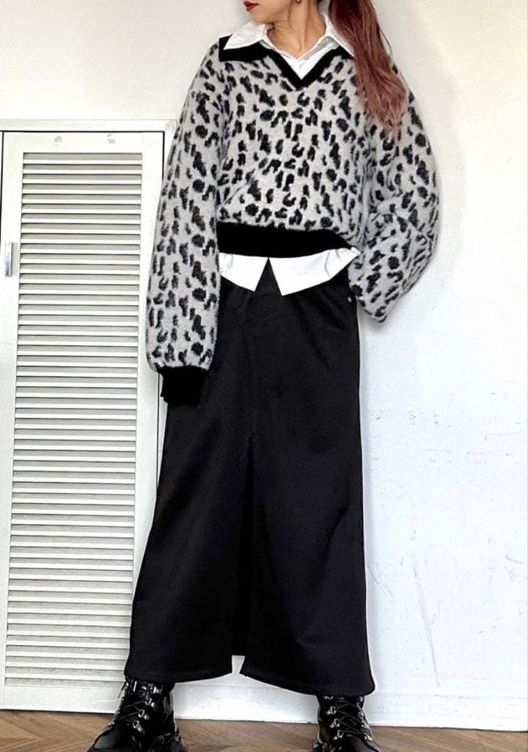 新品タグ付 HARE シャギーポロニットプルオーバー レオパード人気完売