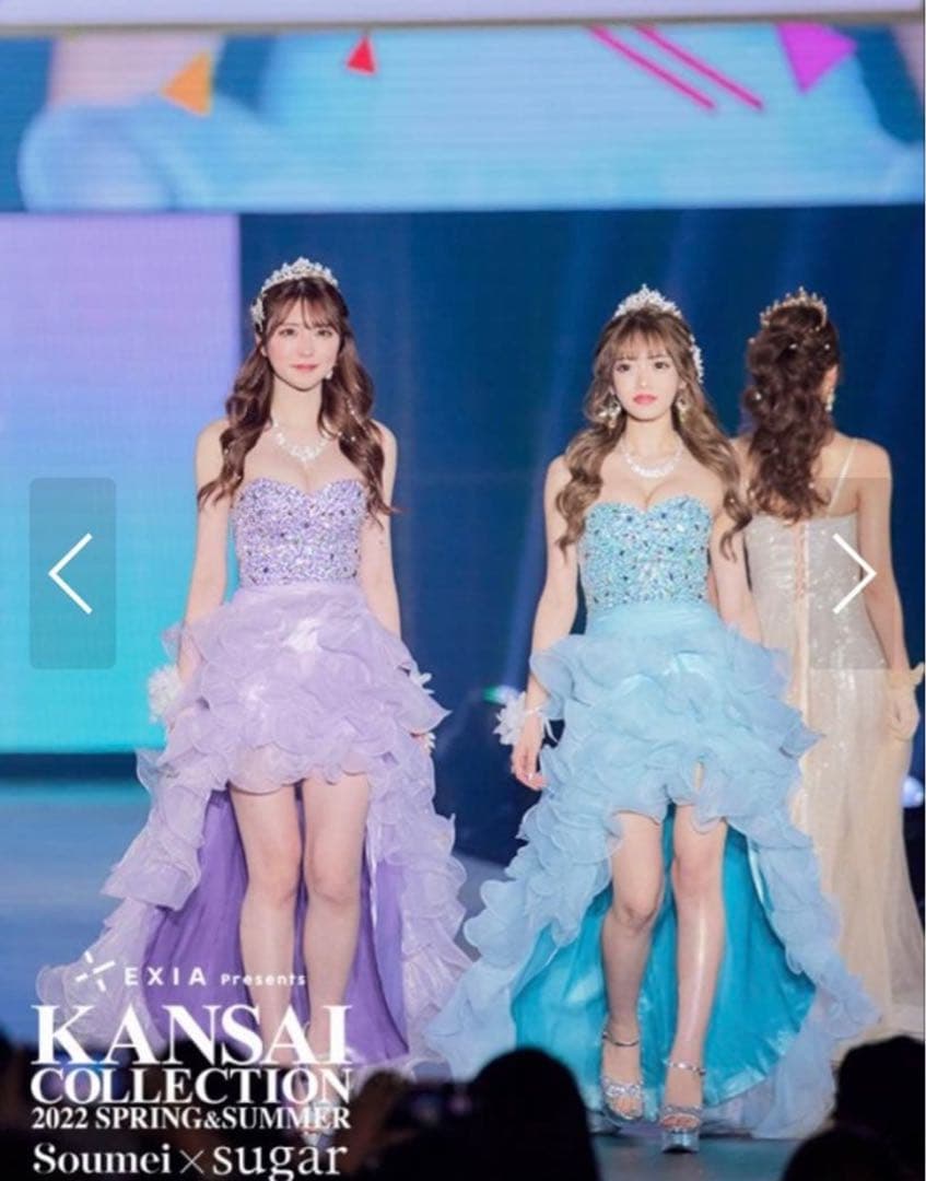 S*様 水色フリルドレス ビーズ刺繍　AR sugar