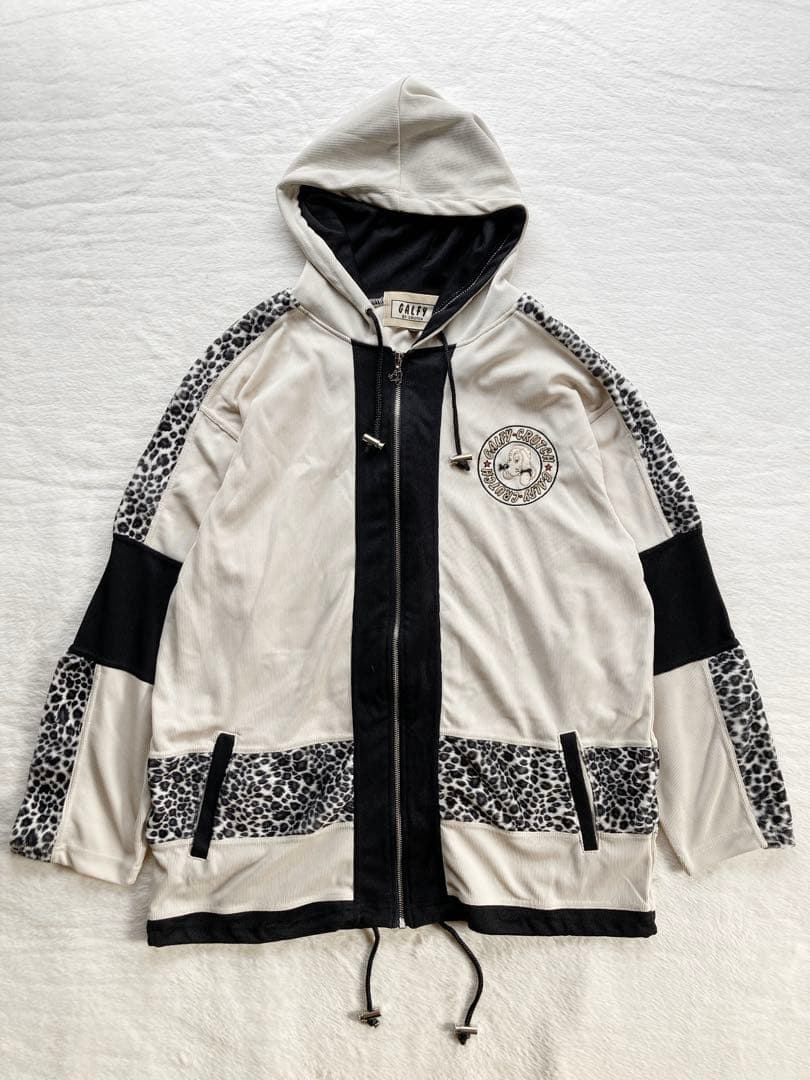 GALFY by CRUTCH 異素材　切替　レオパード柄 パーカーセットアップ