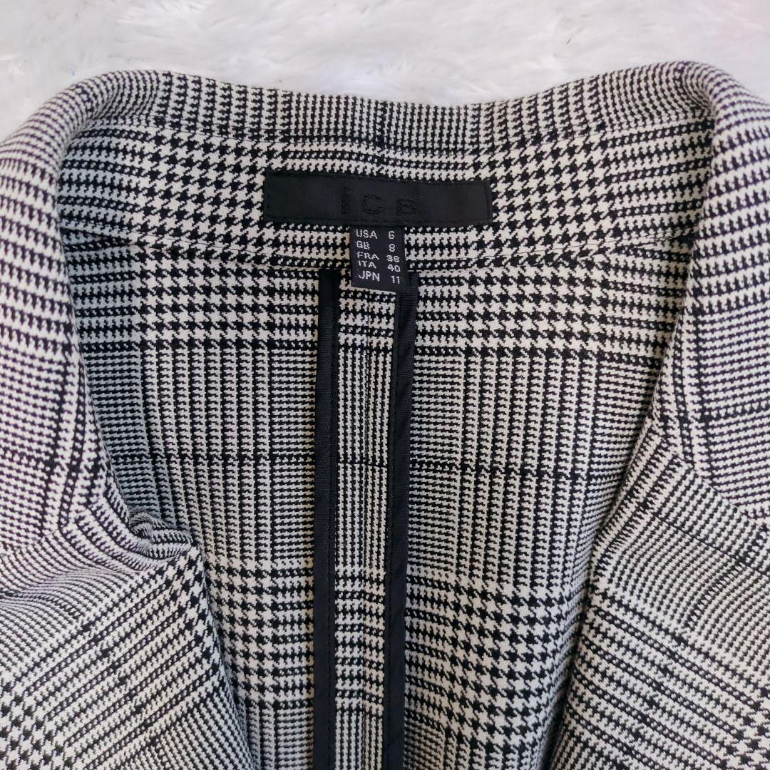 2024美品 ICB グレンチェック ダブルブレストジャケット　 テーラード