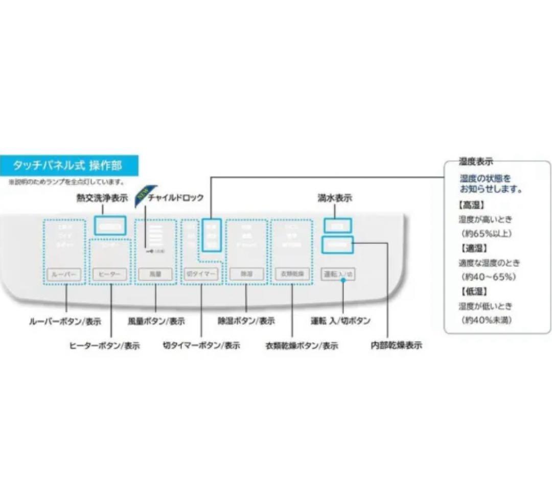 コロナ衣類乾燥除湿機 WHシリーズ クリスタルホワイト CD-WH1824-W