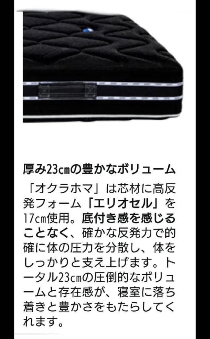 新品未開封⭐︎マニフレックス！オクラホマ　シングルマットレス　ブラック