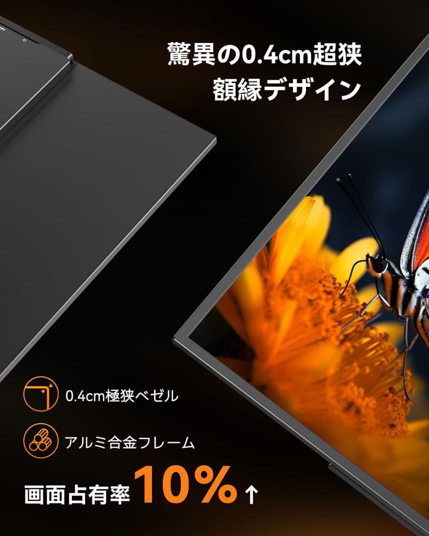 モバイルモニター　18.5インチ　ゲーミングディスプレイ　ポータブル　自立型