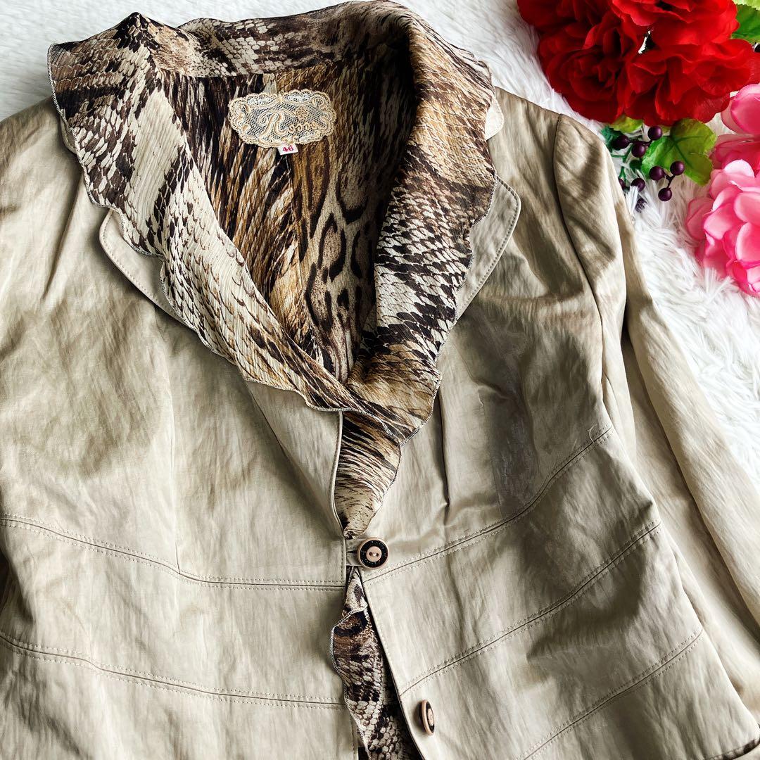 Rossa インポートロッサ★シルク パイソン柄 スカートスーツ【大きいサイズ】