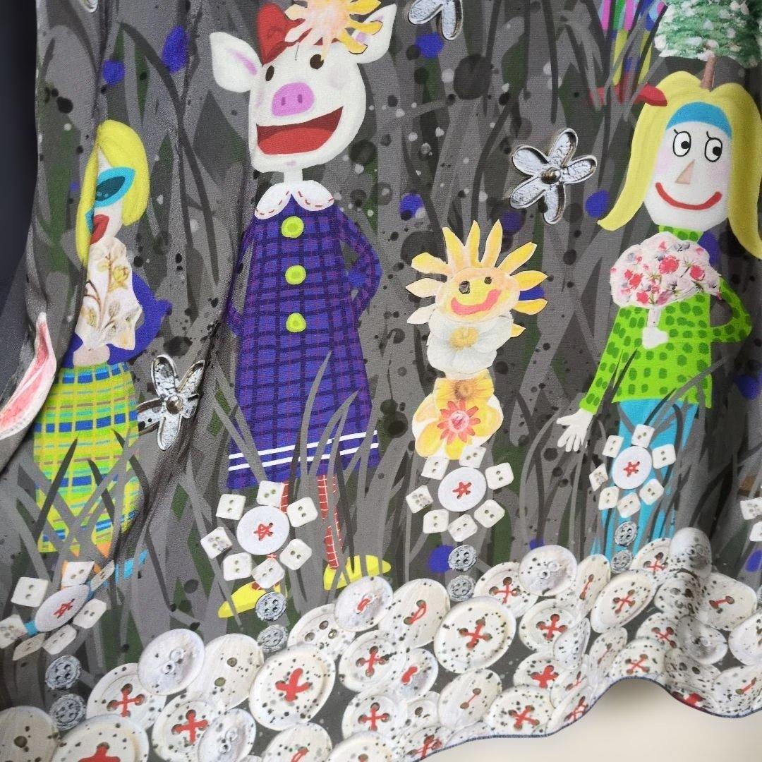 専用 お値下げ！新品オレボレブラ♥️ぶたさんカラフルボタンとお花可愛いチュニック