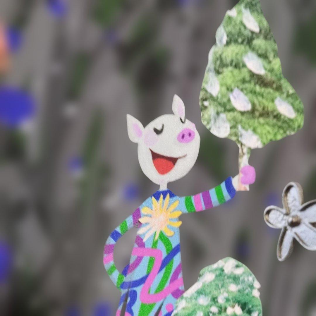 専用 お値下げ！新品オレボレブラ♥️ぶたさんカラフルボタンとお花可愛いチュニック