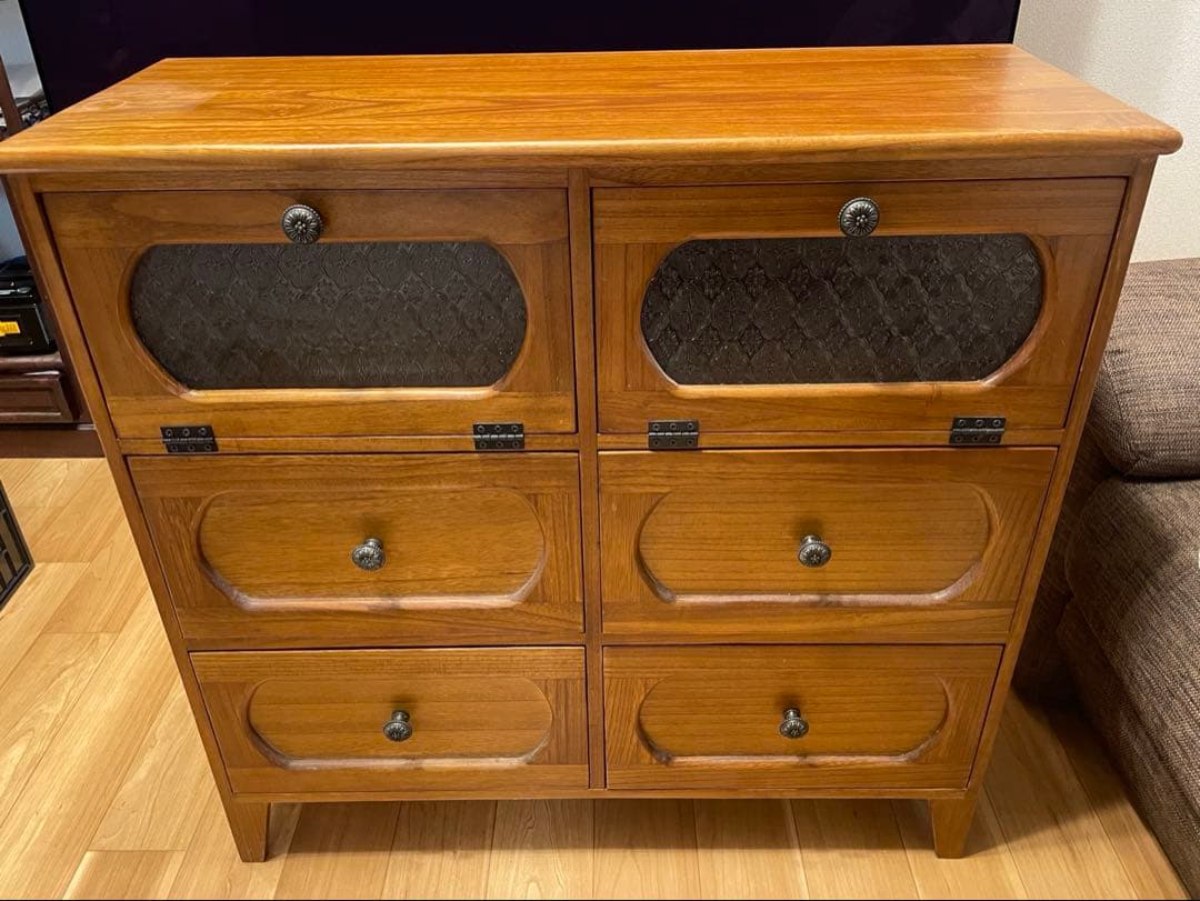 木目調 引き出しキャビネット　カントリー調　レトロ　アンティーク調