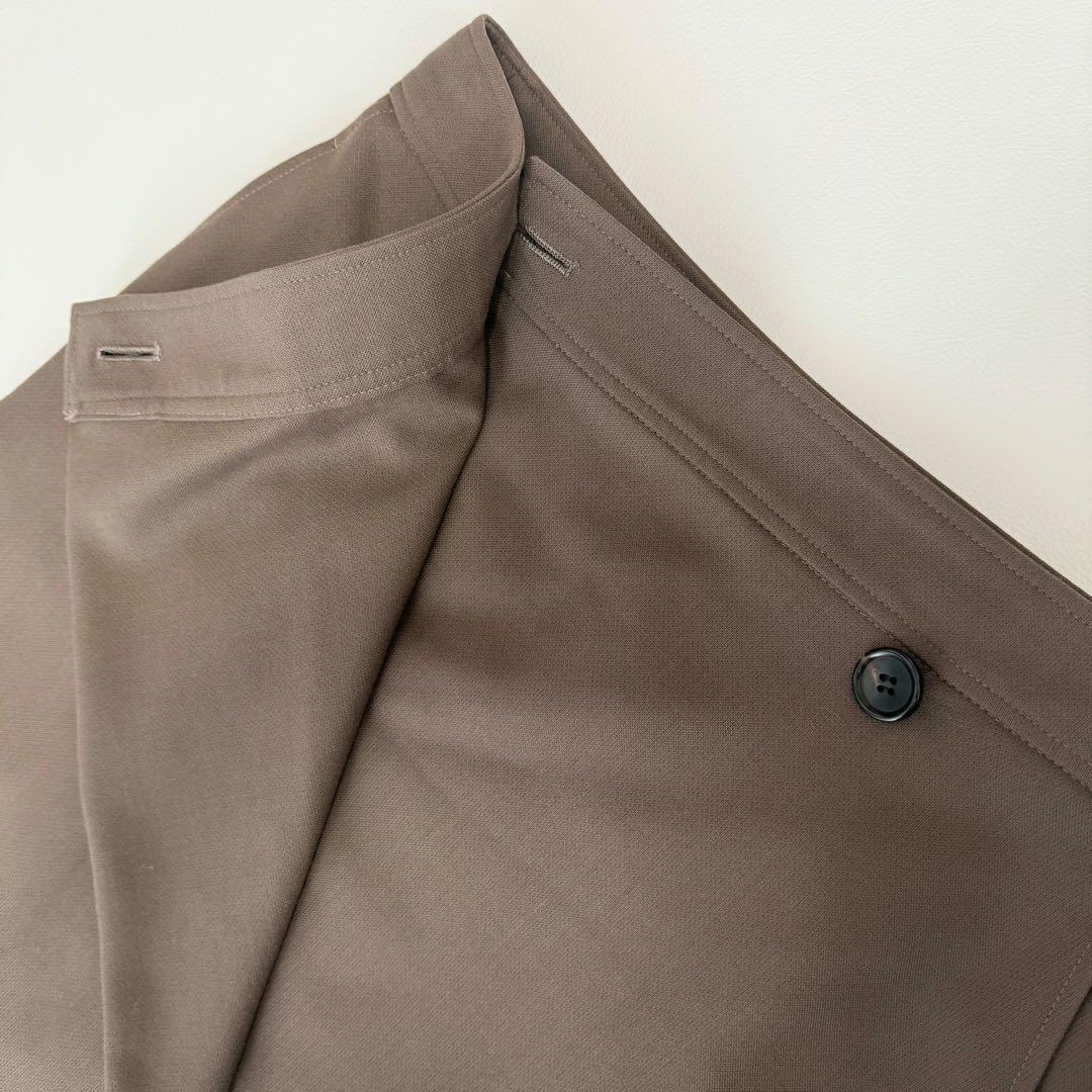 23区　セットアップスーツ　 ノーカラージャケット　ラップ風スカート 　茶色　M