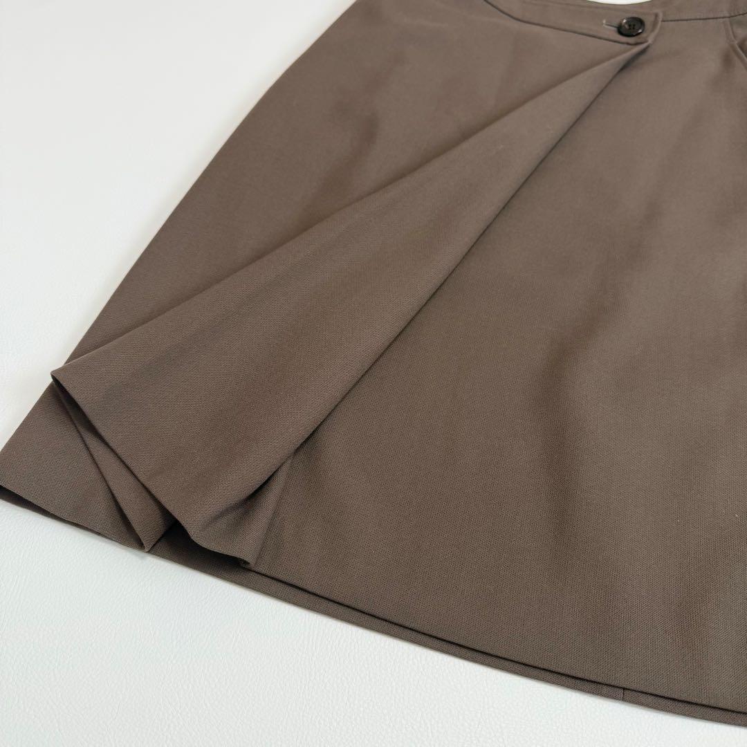 23区　セットアップスーツ　 ノーカラージャケット　ラップ風スカート 　茶色　M