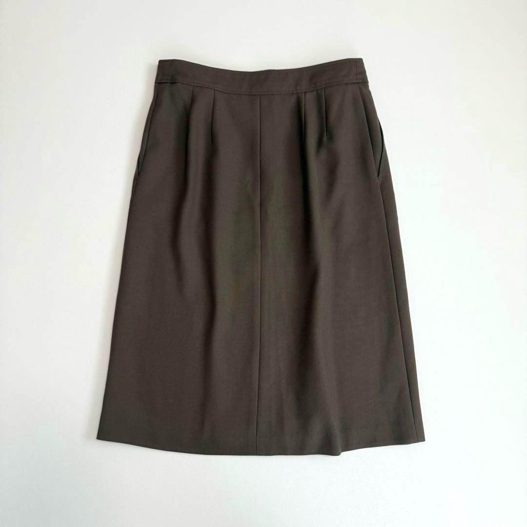 23区　セットアップスーツ　 ノーカラージャケット　ラップ風スカート 　茶色　M