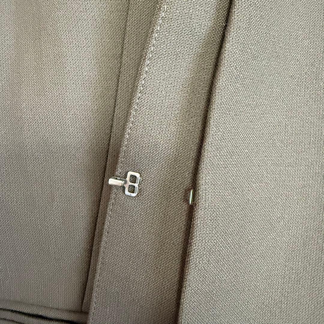 23区　セットアップスーツ　 ノーカラージャケット　ラップ風スカート 　茶色　M