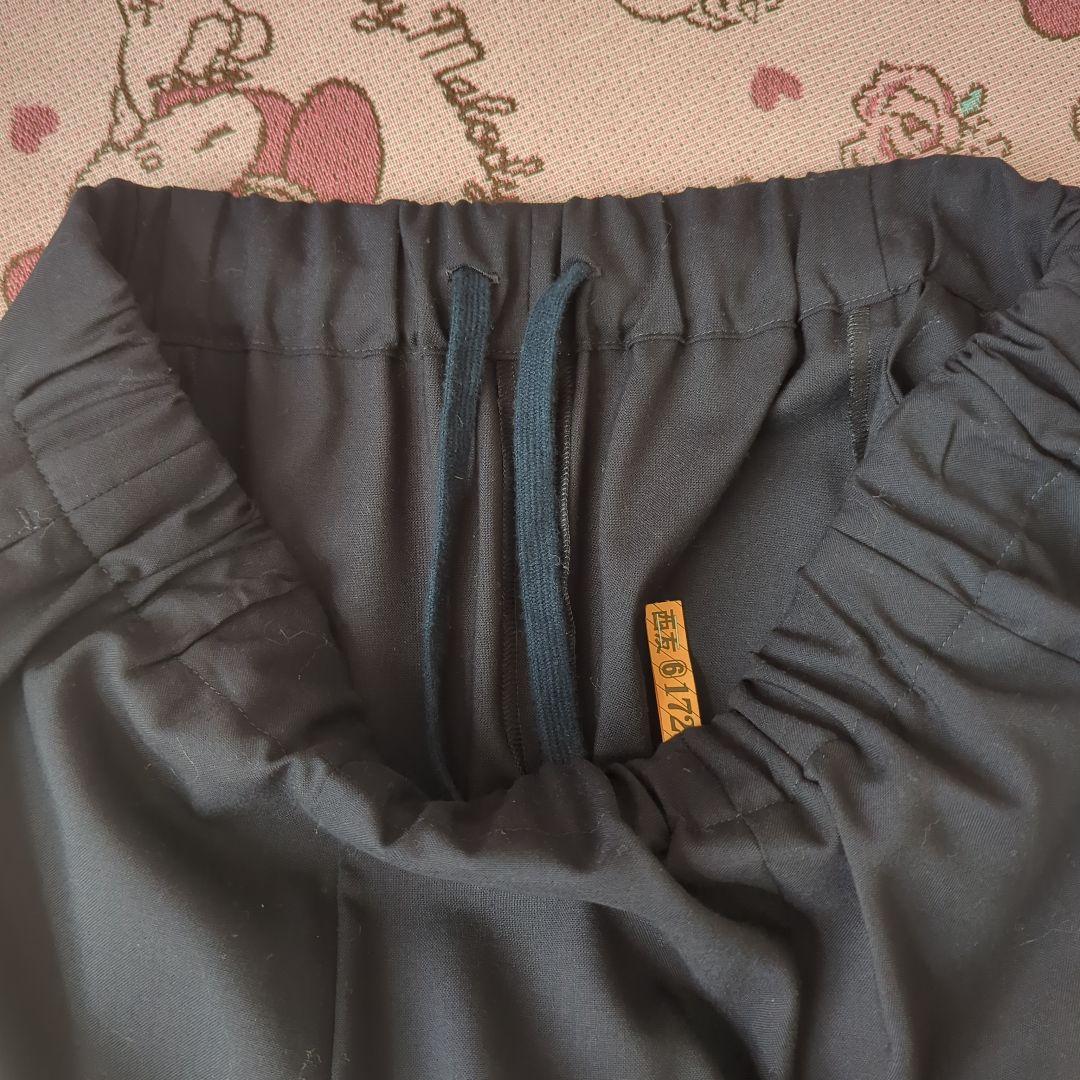 美品　ウールトロドロストパンツ　ネイビー