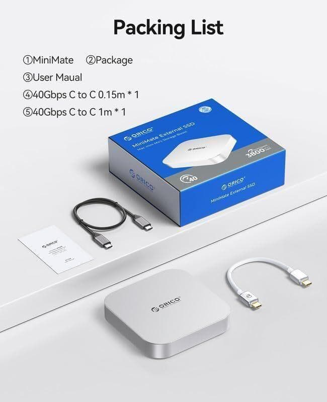 ORICO Minimate 2 TB 外付けSSD、Mac Mini M4