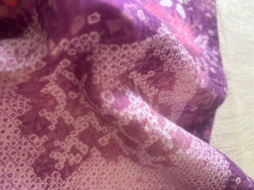 セール中❣️ 希少な色　きれいめ赤紫 有松　絞り　高級　浴衣 紫陽花　手縫い