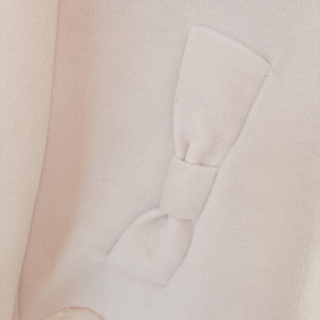 レア アンクルージュ ポンチョ ケープ リボン ファー コート　ankrouge