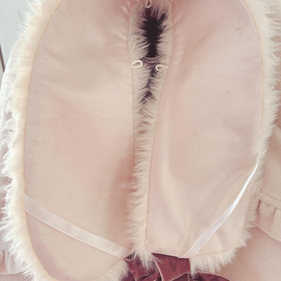 レア アンクルージュ ポンチョ ケープ リボン ファー コート　ankrouge