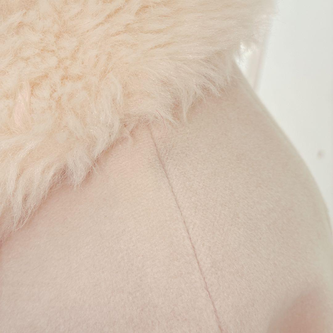 レア アンクルージュ ポンチョ ケープ リボン ファー コート　ankrouge