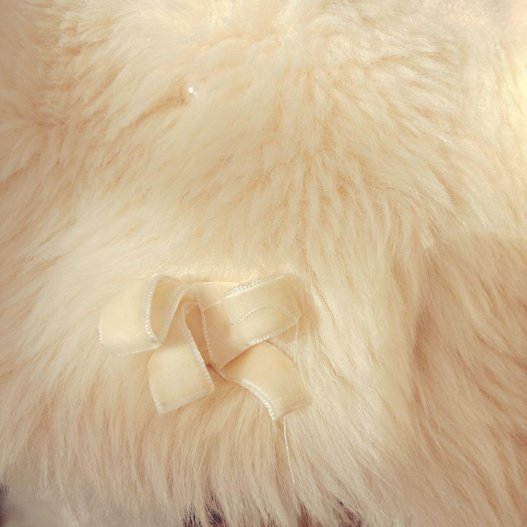 レア アンクルージュ ポンチョ ケープ リボン ファー コート　ankrouge