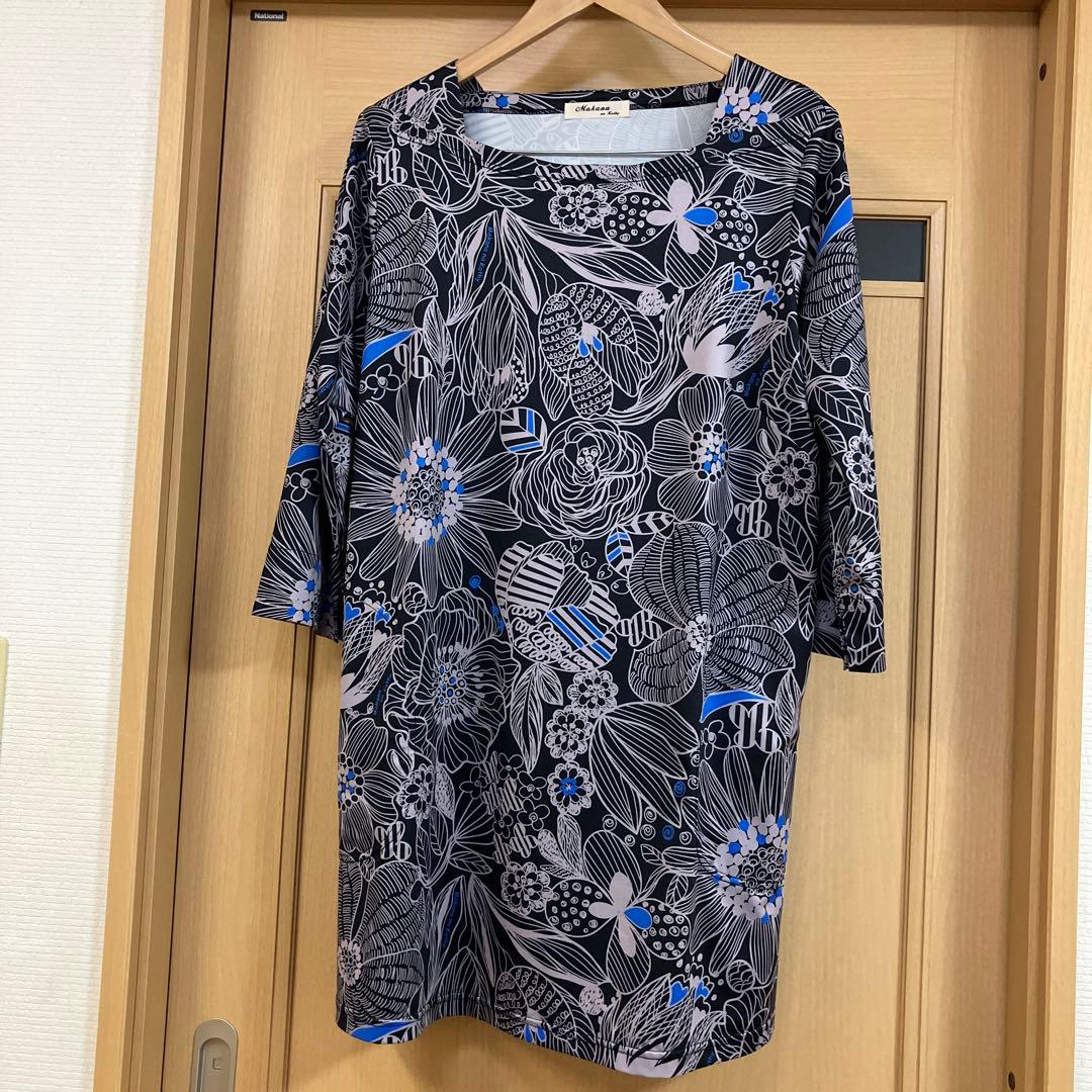 【メイです】　マカナナキャシー花柄 七分袖チュニック　サイズ2