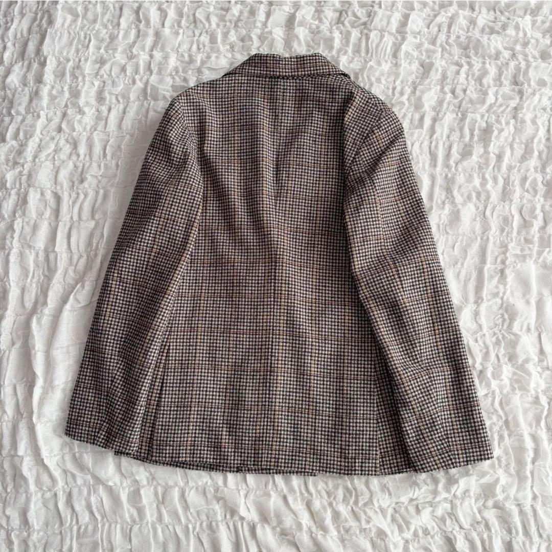 【美品】 イエナ モールチェック ダブルブレストジャケット 金ボタン