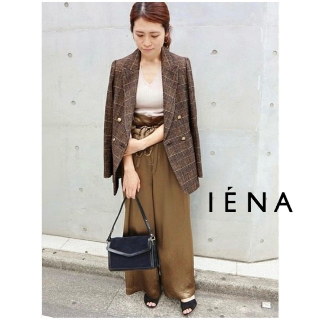 【美品】 イエナ モールチェック ダブルブレストジャケット 金ボタン