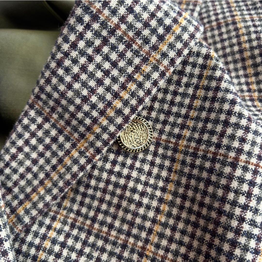 【美品】 イエナ モールチェック ダブルブレストジャケット 金ボタン