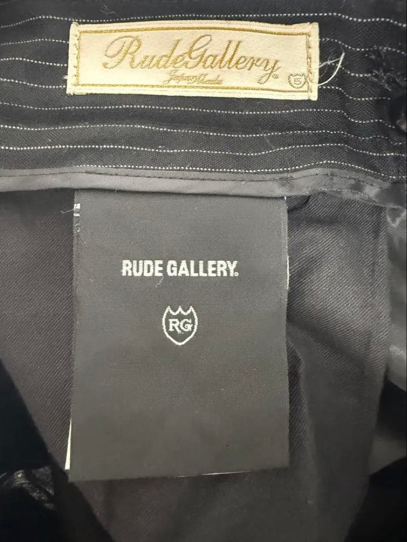 Rude Gallery ブラック ストライプ スラックス