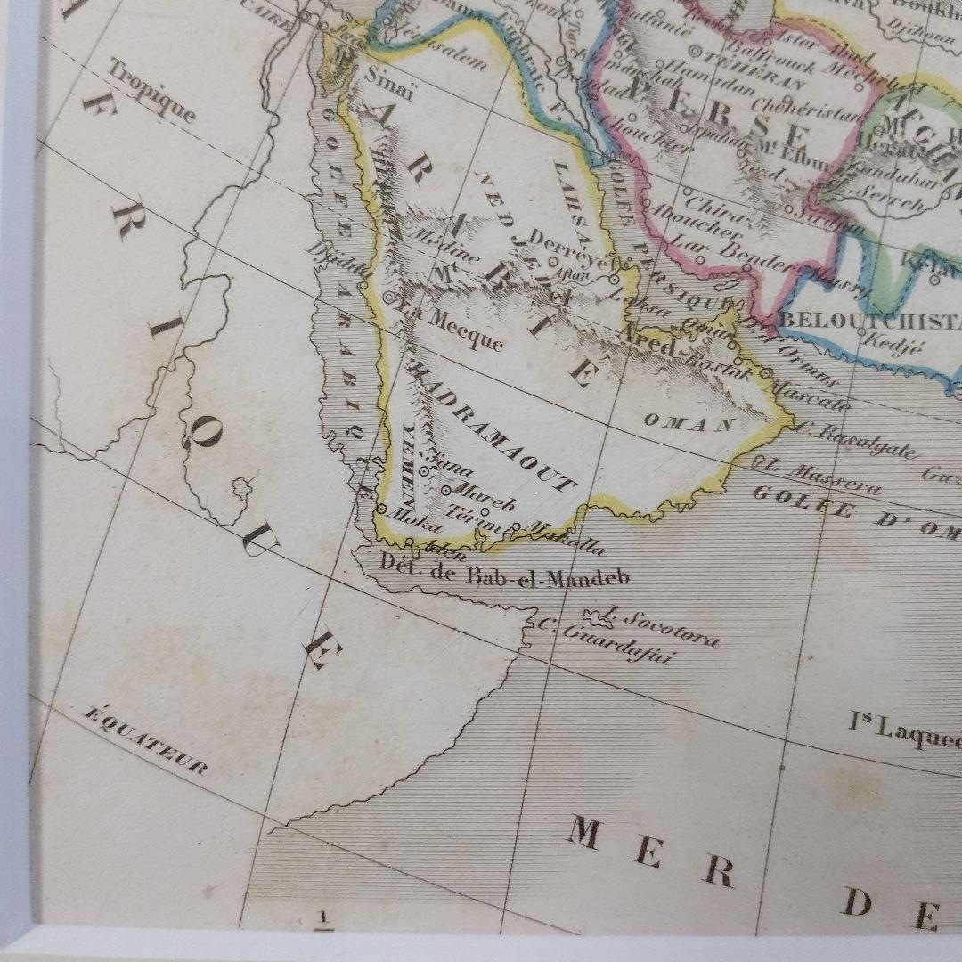 アレクサンドル・ヴュイユマン 銅版画『オリジナル　アジア古地図』1850年頃制作