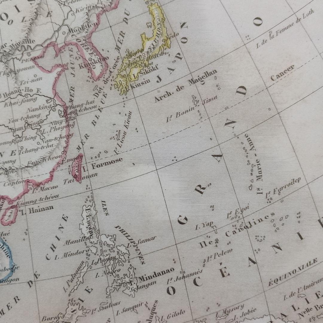 アレクサンドル・ヴュイユマン 銅版画『オリジナル　アジア古地図』1850年頃制作