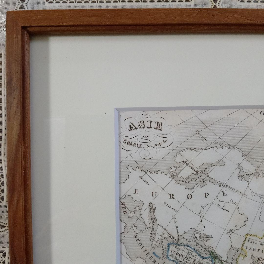 アレクサンドル・ヴュイユマン 銅版画『オリジナル　アジア古地図』1850年頃制作