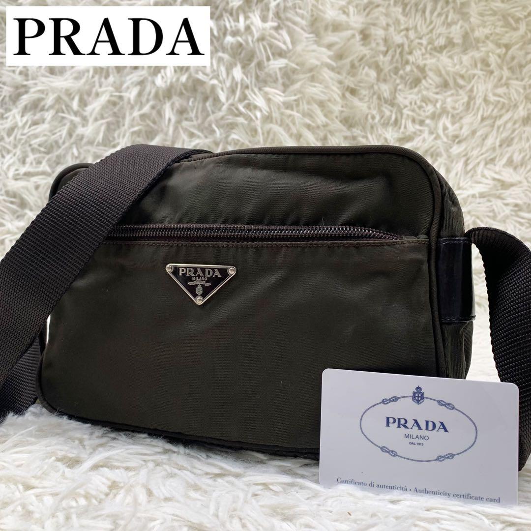 【✨美品✨】プラダ カメラバッグ 三角ロゴ ナイロン カーキ ギャランティ付き