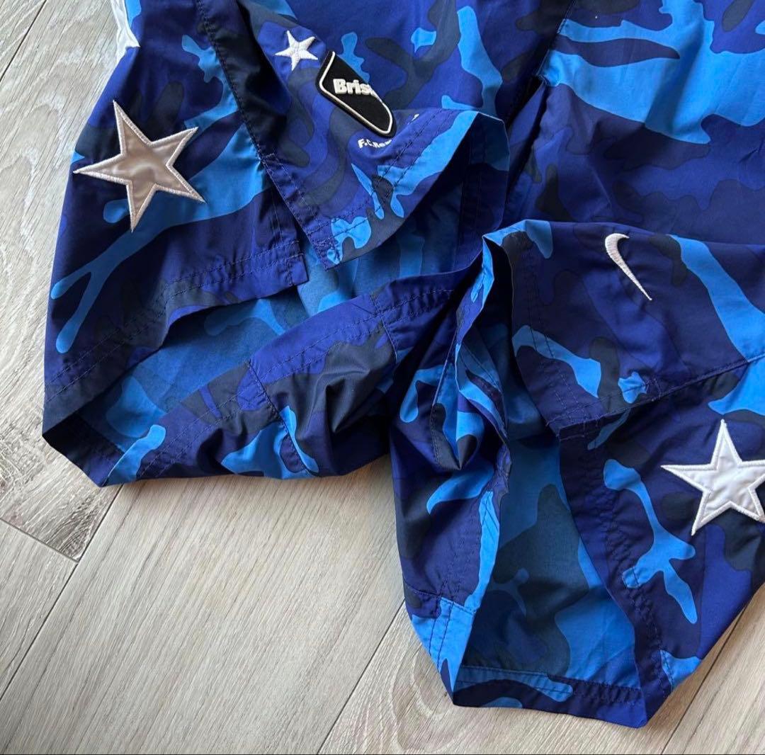 【美品】FCRB×NIKE ナイロン ショートパンツ ハーフパンツ M カモ 青