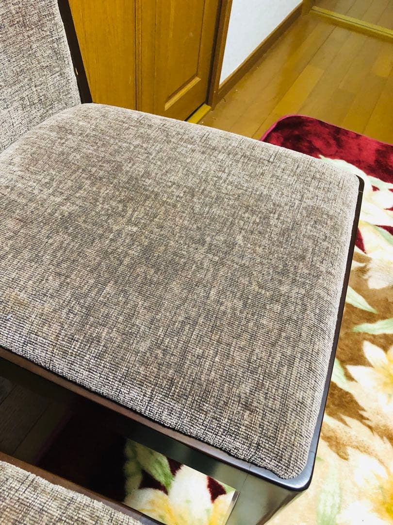 SOGO／相合家具　ブラウンファブリック　ダイニングチェア　2脚セット　②