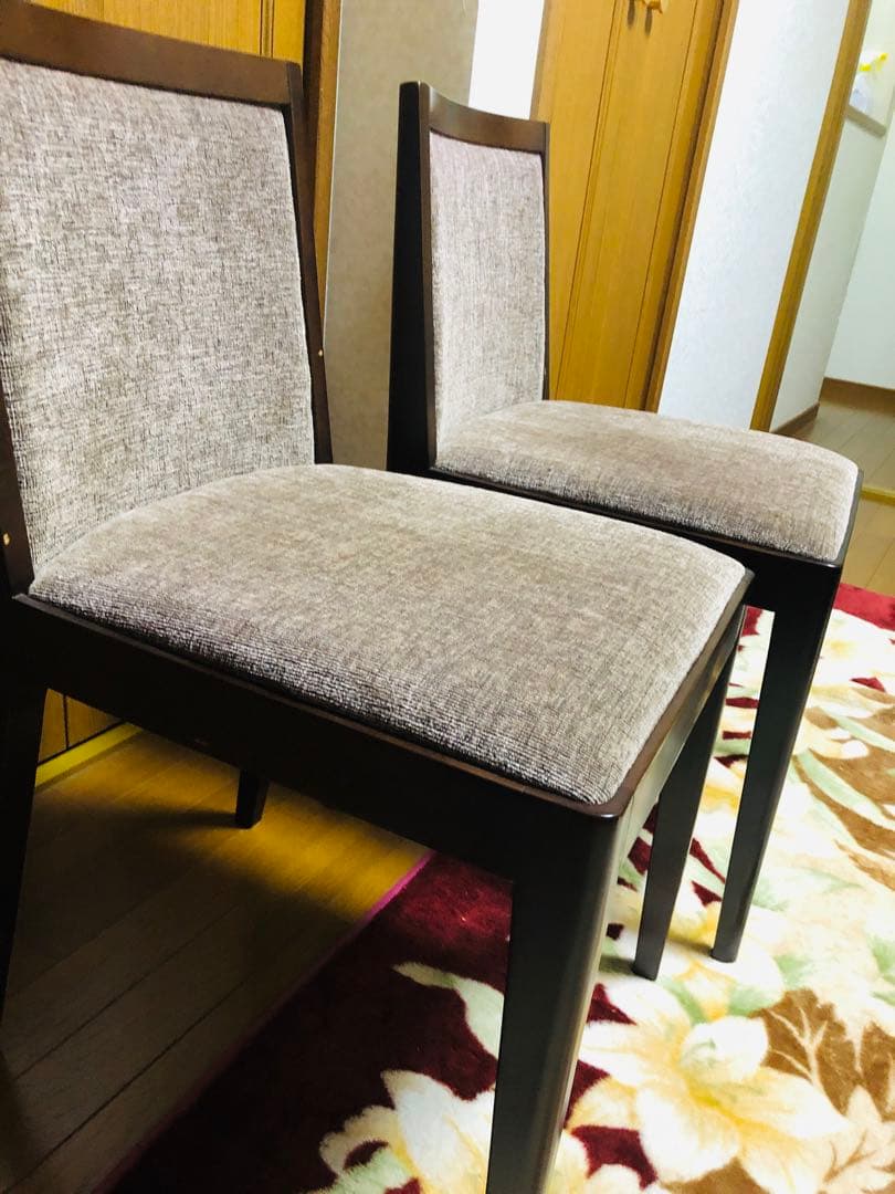 SOGO／相合家具　ブラウンファブリック　ダイニングチェア　2脚セット　②