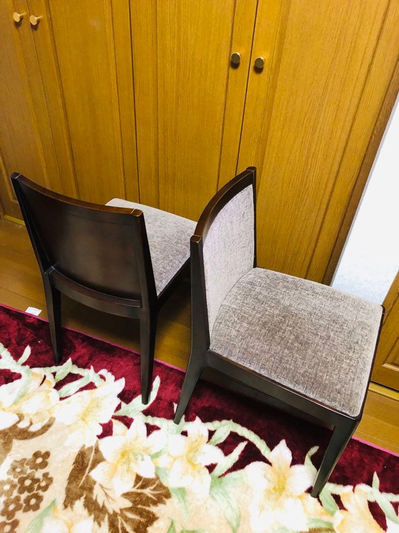 SOGO／相合家具　ブラウンファブリック　ダイニングチェア　2脚セット　②