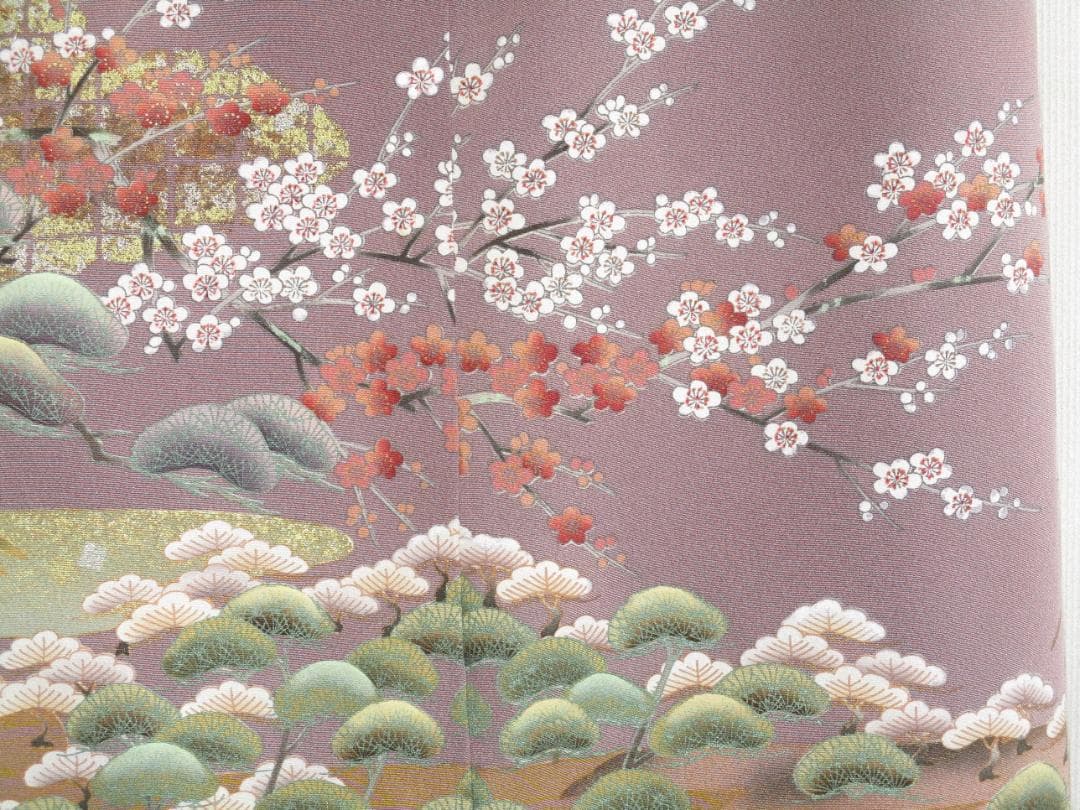 L～2Ｌサイズ　訪問着からの着物リメイクドレスです　着丈１１９cm