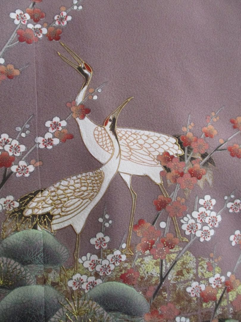 L～2Ｌサイズ　訪問着からの着物リメイクドレスです　着丈１１９cm