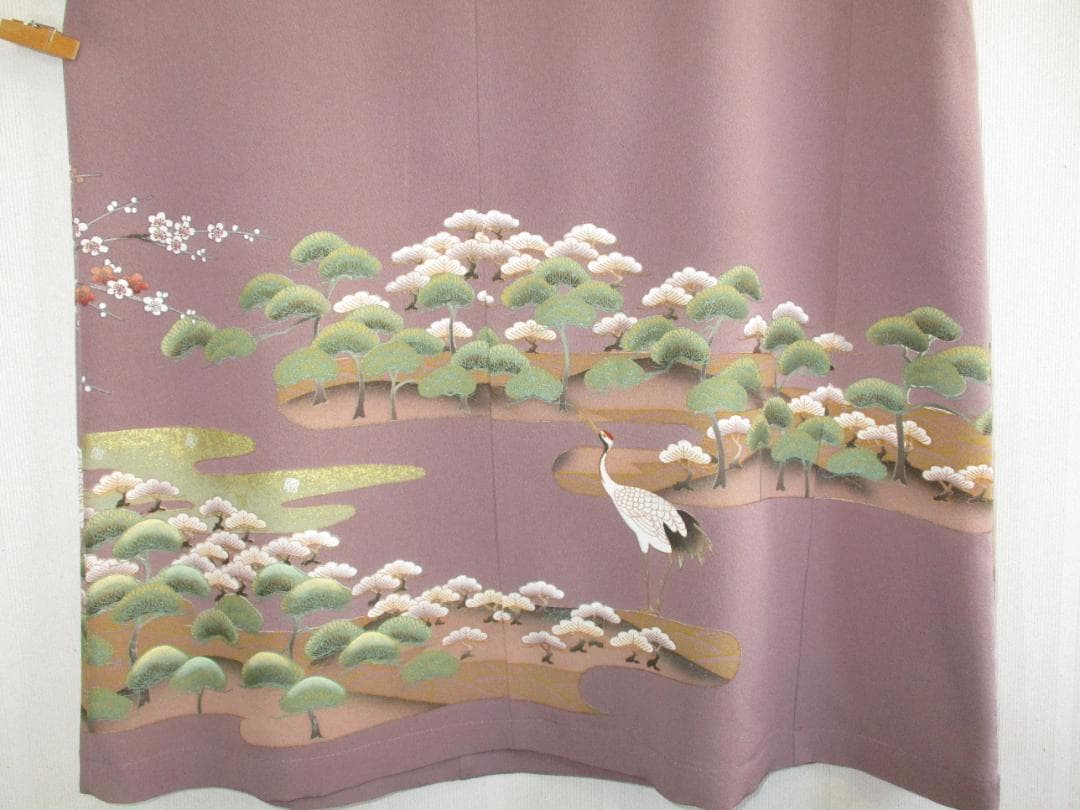 L～2Ｌサイズ　訪問着からの着物リメイクドレスです　着丈１１９cm