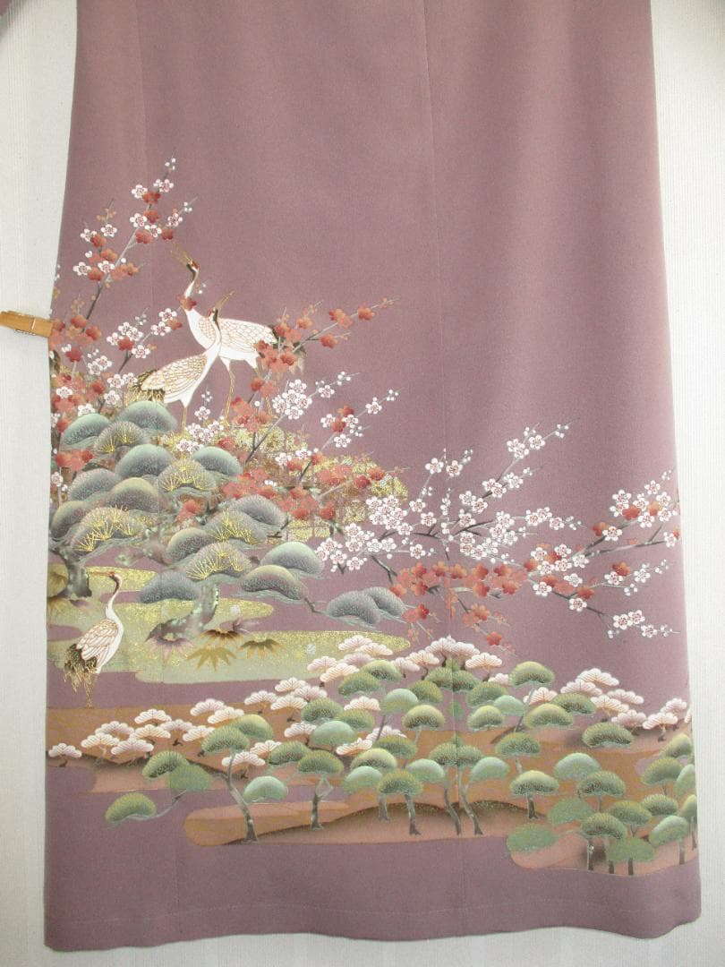 L～2Ｌサイズ　訪問着からの着物リメイクドレスです　着丈１１９cm