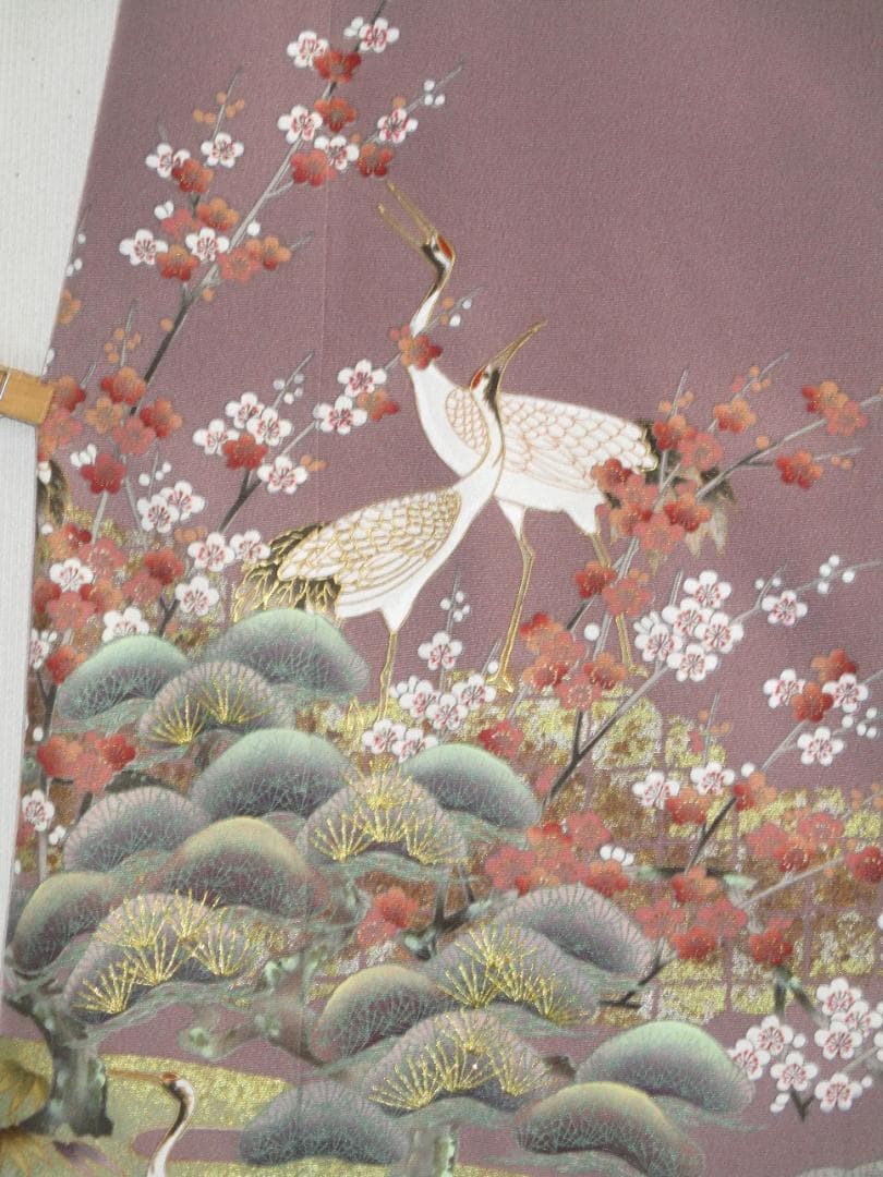 L～2Ｌサイズ　訪問着からの着物リメイクドレスです　着丈１１９cm