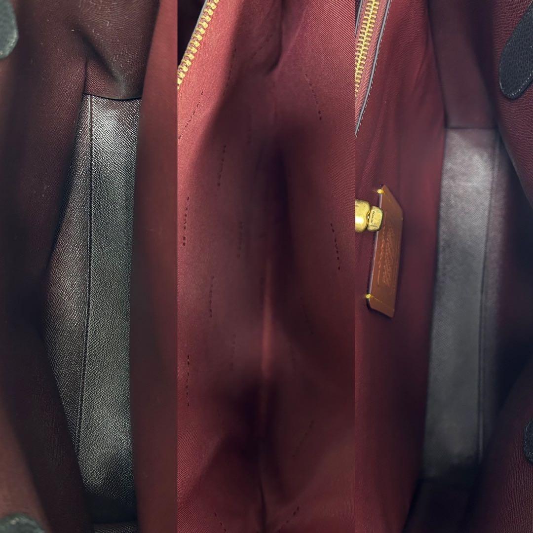 【極美品】コーチ 0689 ウィロウ トートバッグ レザー 黒 A4可 手提げ