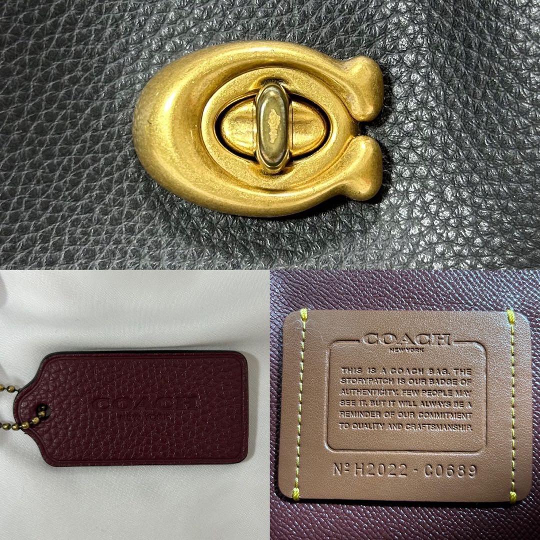 【極美品】コーチ 0689 ウィロウ トートバッグ レザー 黒 A4可 手提げ