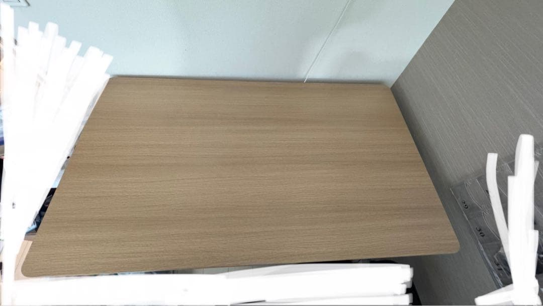 脚のみ！ 山善 昇降デスク 電動 一枚板　ウッドナチュラル/ホワイト