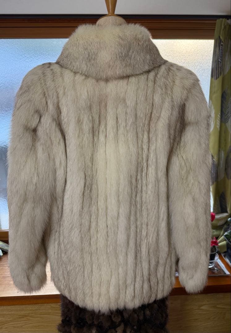 ☆ブルーフォックス☆ハーフコート　毛皮コート ショート丈　13号